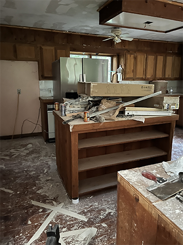 Kitchen during demolition